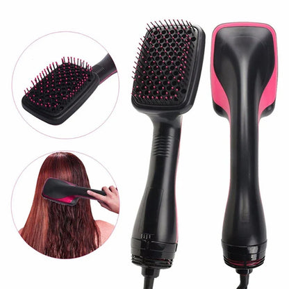 One-Step Negative Ion Hair Dryer Brush - Hot Air Comb for Curling, Straightening & Wet-Dry Styling