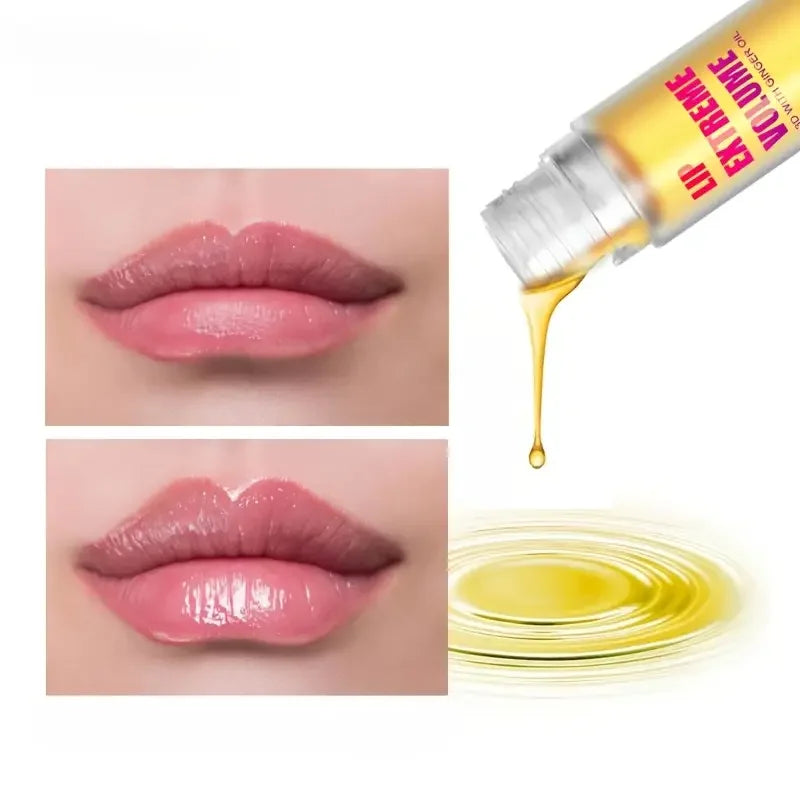 Ginger & Mint Lip Plumper Oil Serum (1/2PCS) – Volumizing Lip Treatment for Fuller, Smoother & Hydrated Lips, Youthful Radiant Lip Care Makeup