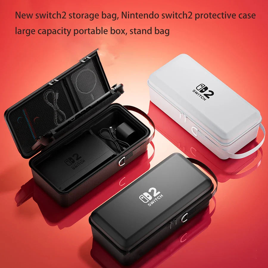 Nintendo Switch 2 Carrying Case with OLED Protective Cover – Large Capacity Hard Shell Storage Bag with Stand
