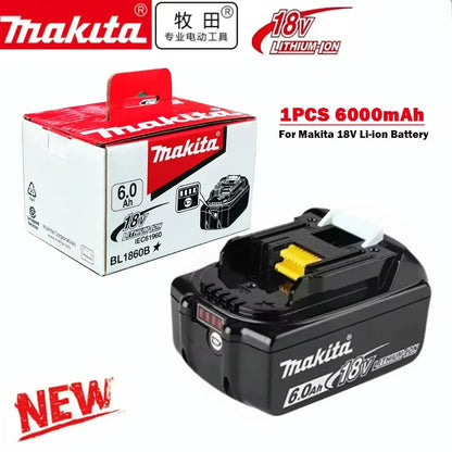 Genuine Makita 6AH BL1860 18V Li-Ion Battery — Replacement for BL1850 & BL1840, Compatible with 18V Screwdrivers, BMS TPCELL
