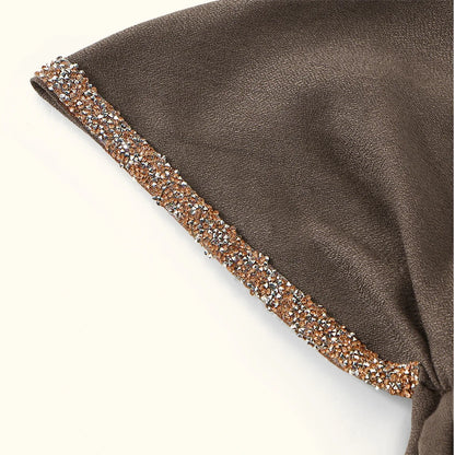 Ramadan Modal Hijab Scarf - Soft Diamond Accent Muslim Head Wrap for Women, Casual Ethnic Headscarf & Shawl