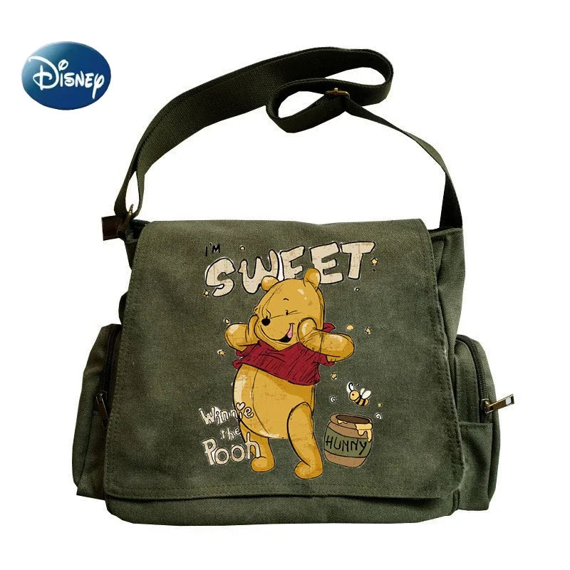 Vintage Disney Winnie the Pooh Women’s Shoulder Bag – Large Capacity Canvas Crossbody & Messenger Laptop Bag