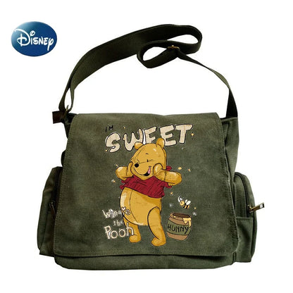 Vintage Disney Winnie the Pooh Women’s Shoulder Bag – Large Capacity Canvas Crossbody & Messenger Laptop Bag