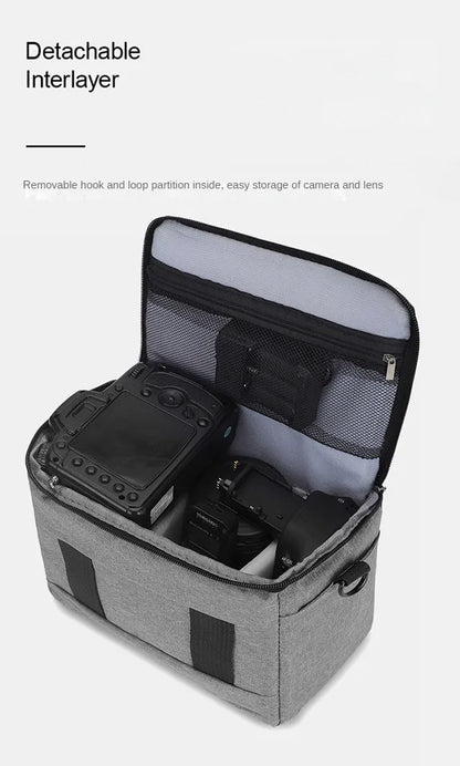 DSLR Camera Shoulder Bag – Portable Nylon Handbag for Sony, Nikon, Canon, Panasonic Equipment, Crossbody Style