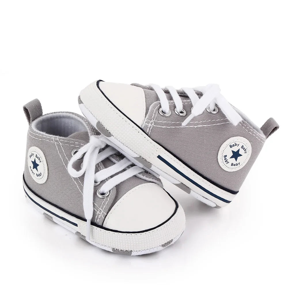New Baby Shoes for Boys & Girls – Classic Canvas Casual Sneakers, Soft Sole Non-Slip Toddler Walkers D2486