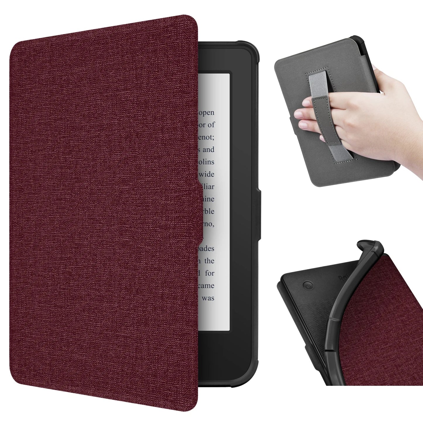 Case for Kobo Clara Colour BW 2024 & 2E – 6" Sleep/Wake Ebook Cover with Hand Strap Holder (N367/N365/N506)