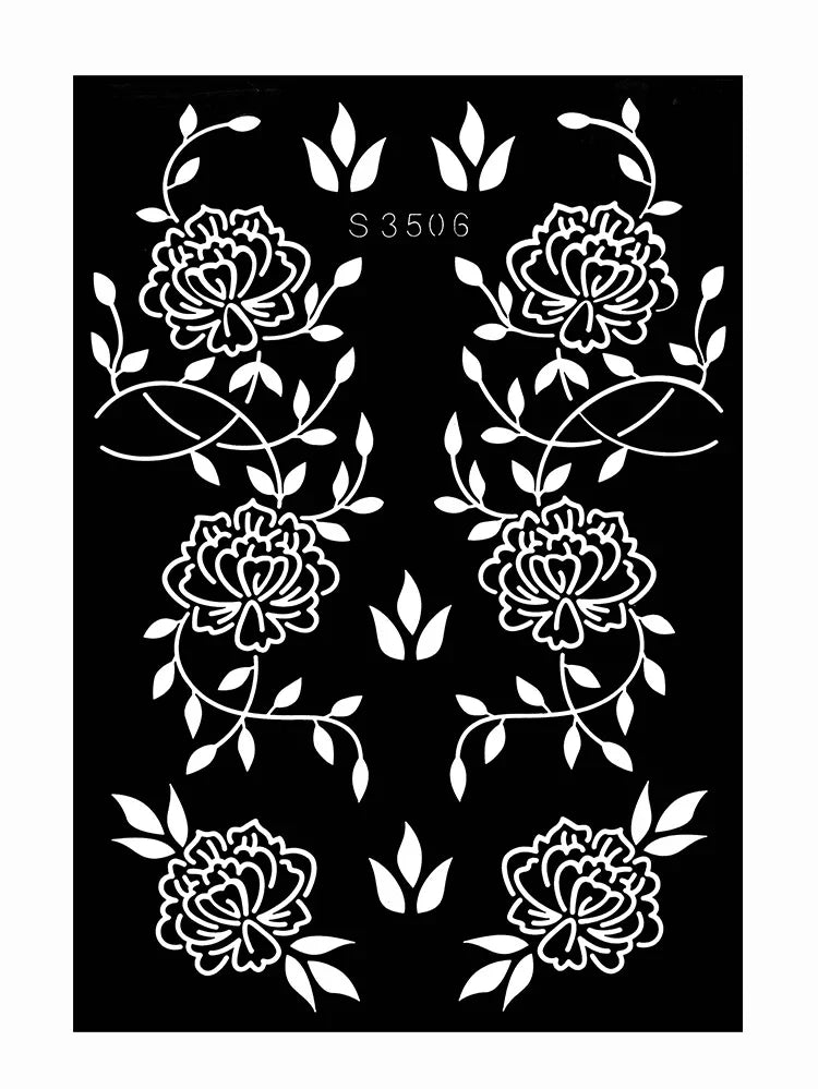 Reusable Henna Stencil Templates for Hand & Body – Floral Tattoo Stencils for Women, Weddings & Festivals Body Art Makeup Tools