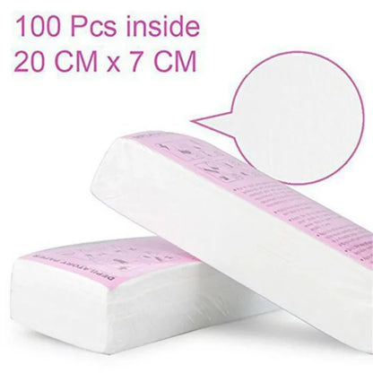 200/100PCS Nonwoven Wax Strips – High-Quality Hair Removal Paper for Body, Legs & Arms, Epilator Wax Paper Roll
