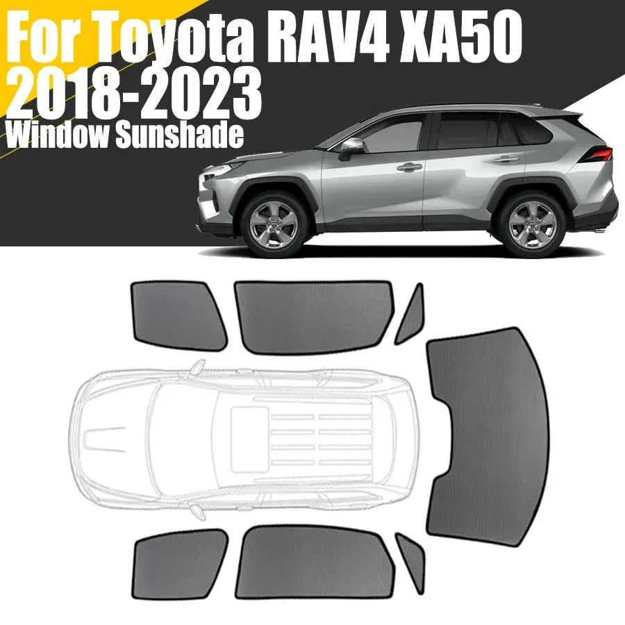 Custom Magnetic Car Window Sunshade for Toyota RAV4 XA50 2018-2023 - 5th Gen SUV Mesh Curtain for Front Windshield