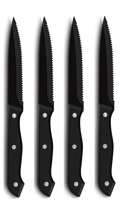 1/4/6/8/12-Pc Steak Knife Set – Full Tang Serrated Stainless Steel Knives for Beef, Bread & Restaurant Table Dinner Use