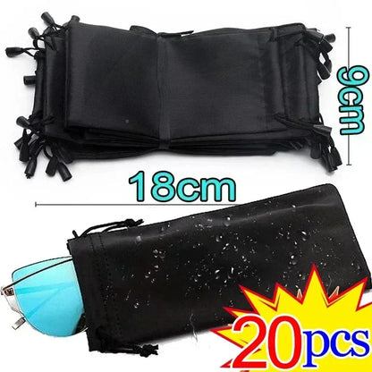 1/100pcs Portable Soft Cloth Sunglasses Bags – Waterproof Microfiber Dust Pouches for Eyewear Storage & Protection