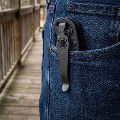 Titanium Alloy Knife Back Clamp - Replacement Accessory Compatible with Paramilitary 2 C8 Folding Knife