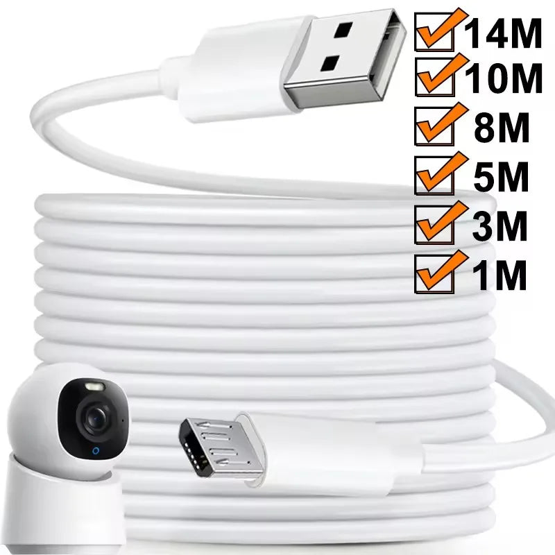 Ultra Long Micro USB Charging Cable 1m/5m/8m/10m – Extended Power Cord for Xiaomi, Mijia, IP Camera & Android Devices Charging Wire