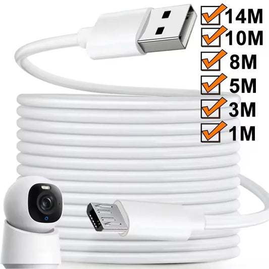 Ultra Long Micro USB Charging Cable 1m/5m/8m/10m – Extended Power Cord for Xiaomi, Mijia, IP Camera & Android Devices Charging Wire