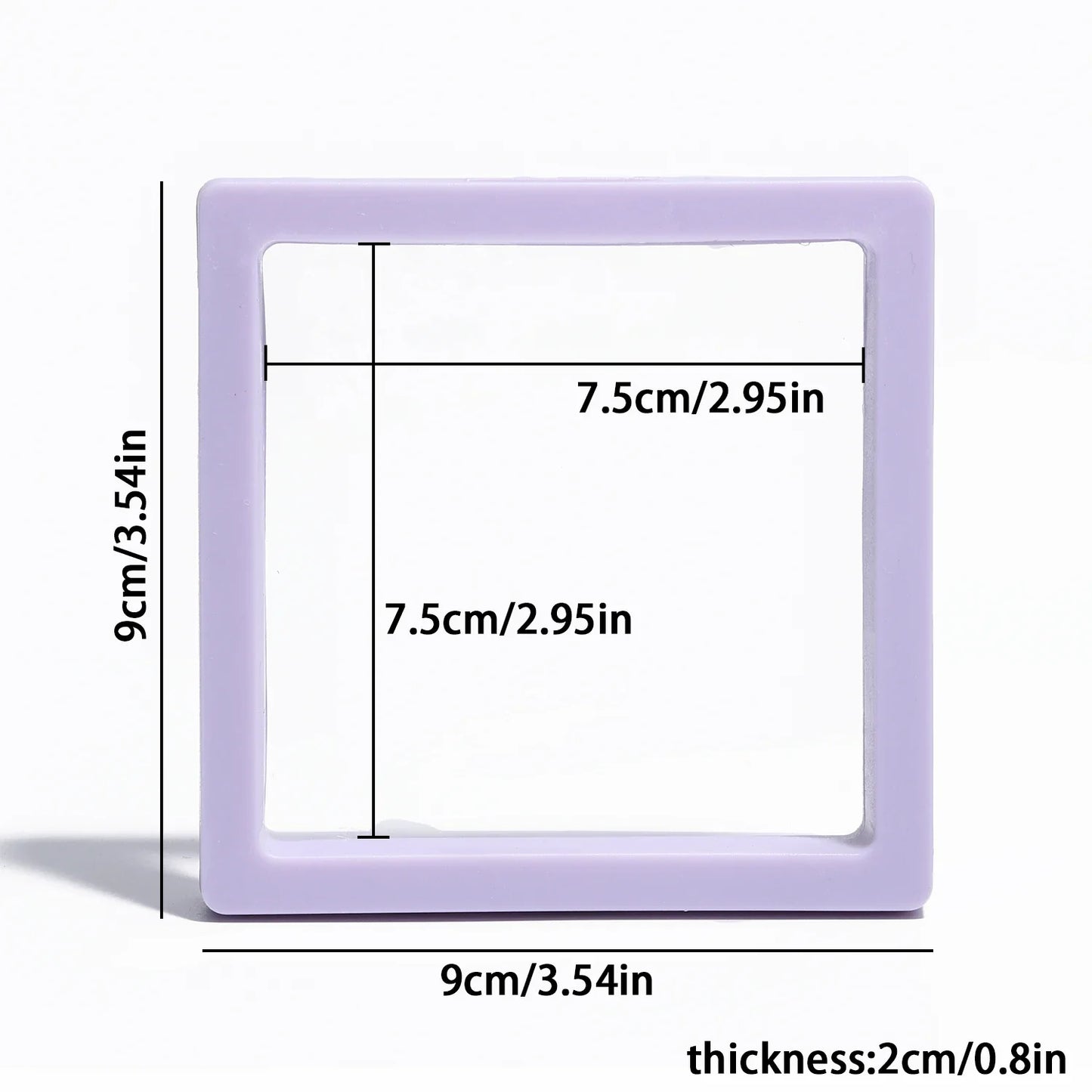 Black 3D Floating Display Case Frame – Free-Stand Suspension Membrane Jewelry Storage Box for Rings, Earrings & Necklaces