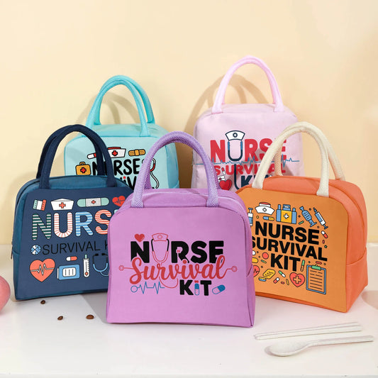 Nurse Image Theme Insulated Lunch Bag - Perfect for Students, Adults, Work, and Daily Use