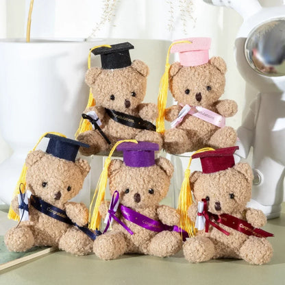 Doctor Teddy Bear Plush Toy – Small Sitting Doctor Bear Doll Pendant for Kids, Students & Graduation Gifts