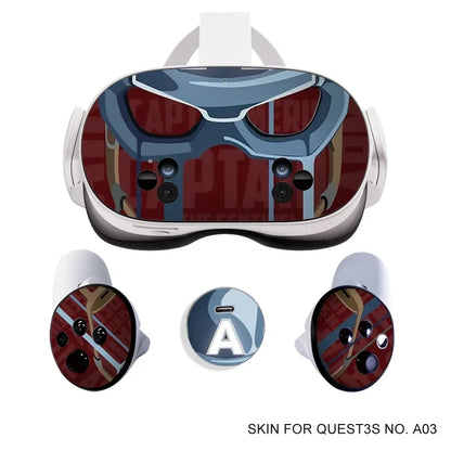 Skin Stickers for Meta Quest 3S VR Headset & Controllers – Vinyl Protective Decals with Halloween Pattern for Oculus 3S