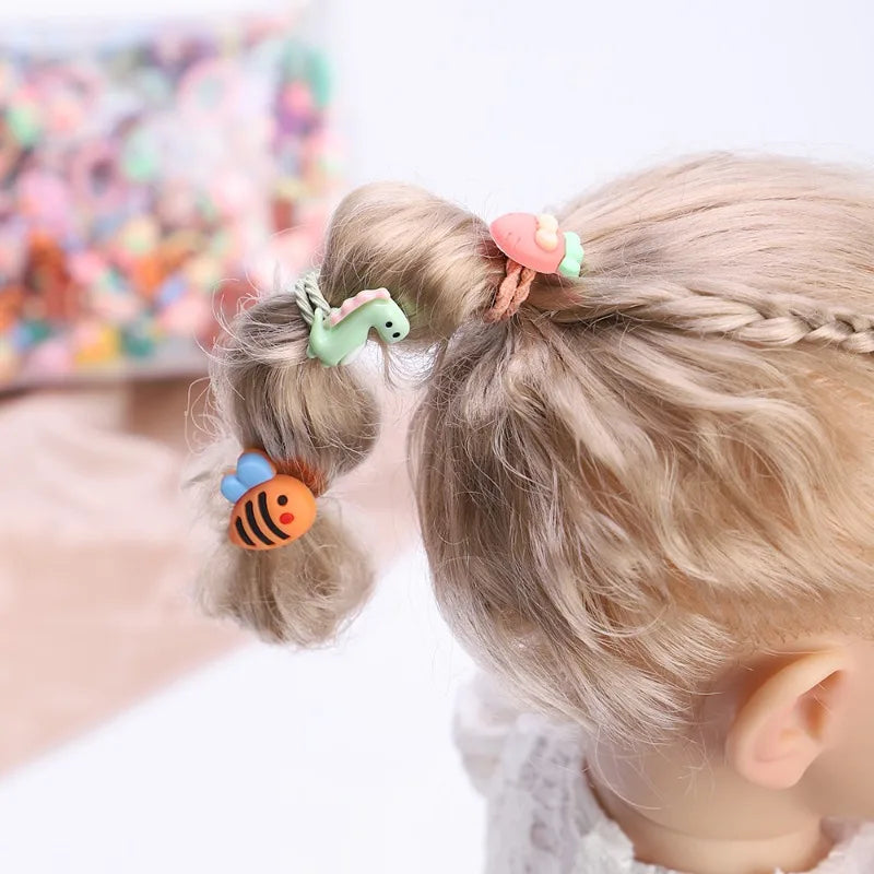 10-50pcs Children's Rubber Hair Bands - Gentle Elastic Hair Ties for Girls, Baby Head Rope, Hair Chirp Scrunchies - Comfortable Headdress