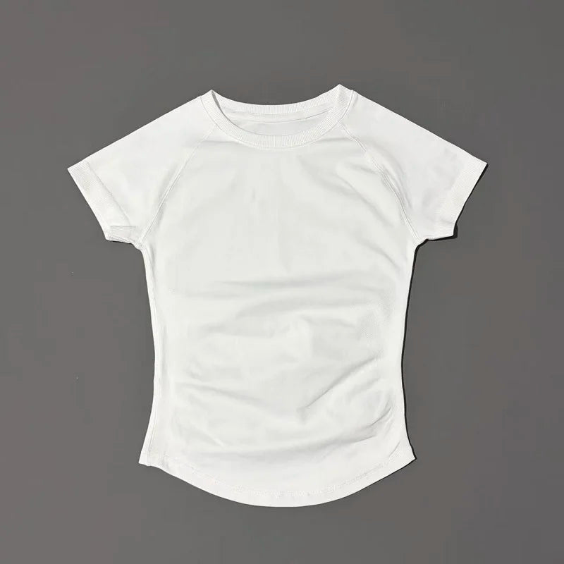 Women’s Seamless Sports Top – Short Sleeve Slim Fit Yoga & Gym Running Fitness Activewear T-Shirt Athletic Workout Tee