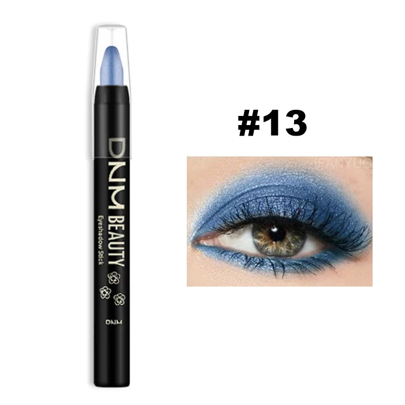 16-Color Pearlescent Eyeshadow Sticks – High Pigment Waterproof Glitter Eye Makeup Pencil, Long-Lasting & Smudge-Proof