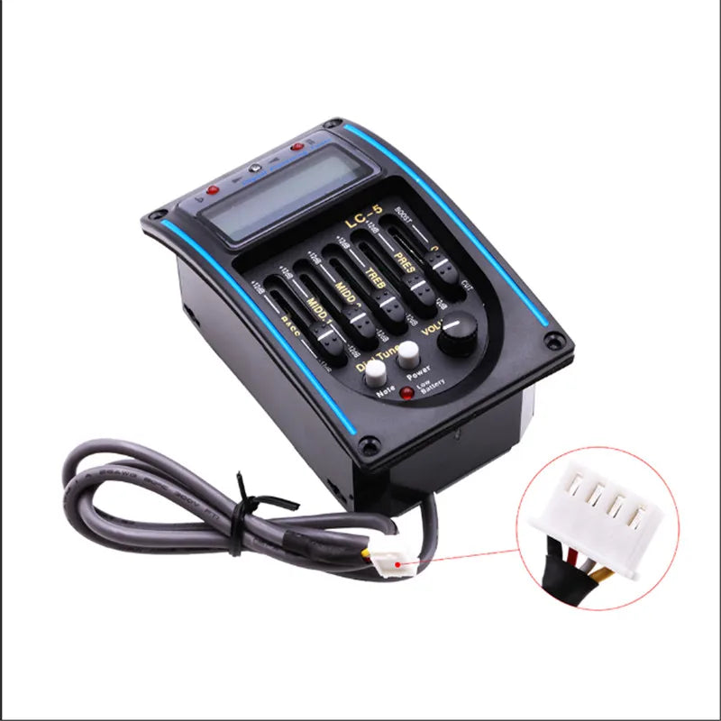 LC-5 5-Band Acoustic Guitar Pickup EQ Preamp with LCD Tuner & Piezo Equalizer System