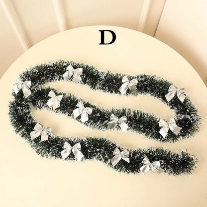 1PCS 2M Christmas Ribbon Garland – Festive Decoration for Tree, Kitchen, Bar Tops, Wedding & Party Ornaments