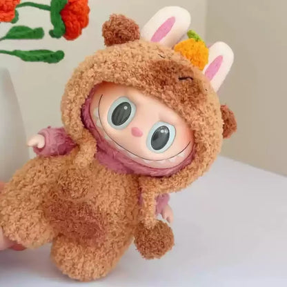 Labubu 17cm Heartbeat Macaron Monkey Toy – Stand-Up Dress-Up Jacket & Pants Suit