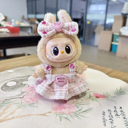 17cm Labubu Plush Doll Clothes - Kpop EXO Idol Outfit V1 V2 Black Dress Suit Accessories Gift