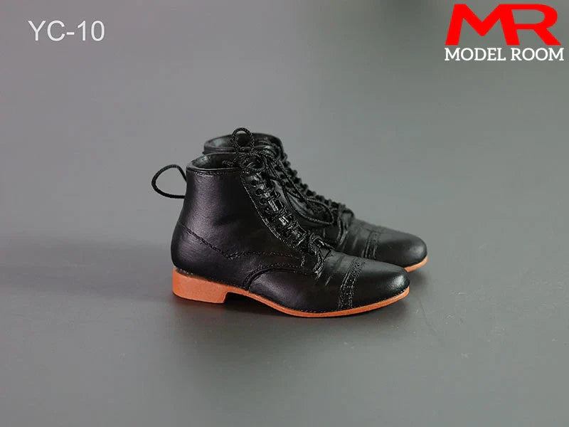 1/6 Scale Male Lace-Up Rubber Boots — Solid Soldier Shoes for 12'' Action Figures with Detachable Feet Dolls