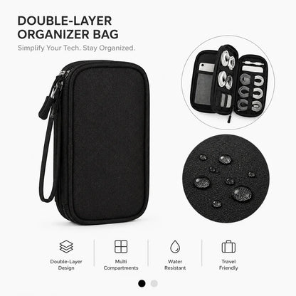 Travel Tech Organizer Bag - Portable Cable, Charger, Power Bank & SSD Storage Case for Electronics Accessories