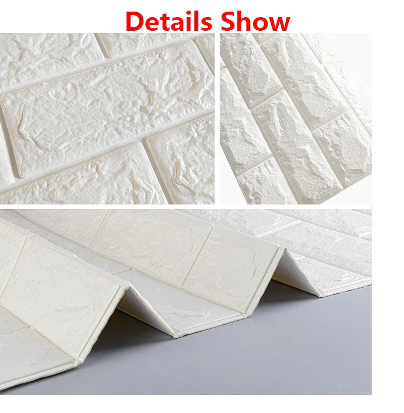 10/20pcs 3D Wall Stickers - Self-Adhesive Foam Panels for Room Decor - Waterproof Peel and Stick Wallpaper for Interior Decoration