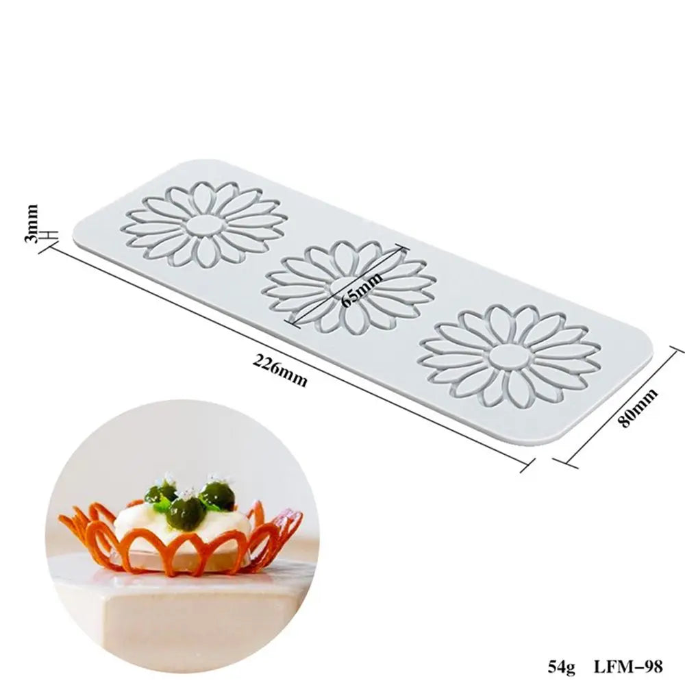 Flower & Leaf Pattern Silicone Mold — Fondant Cake Lace Mat for DIY Baking, Craft & Cake Decoration