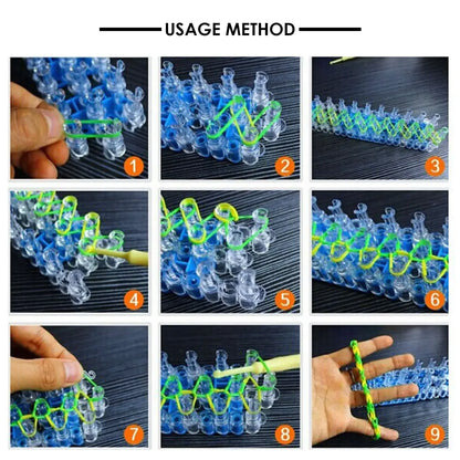Loom Rubber Knitting Machine Kit – DIY Woven Bracelet Making Set for Kids, Hair Accessories & Gifts