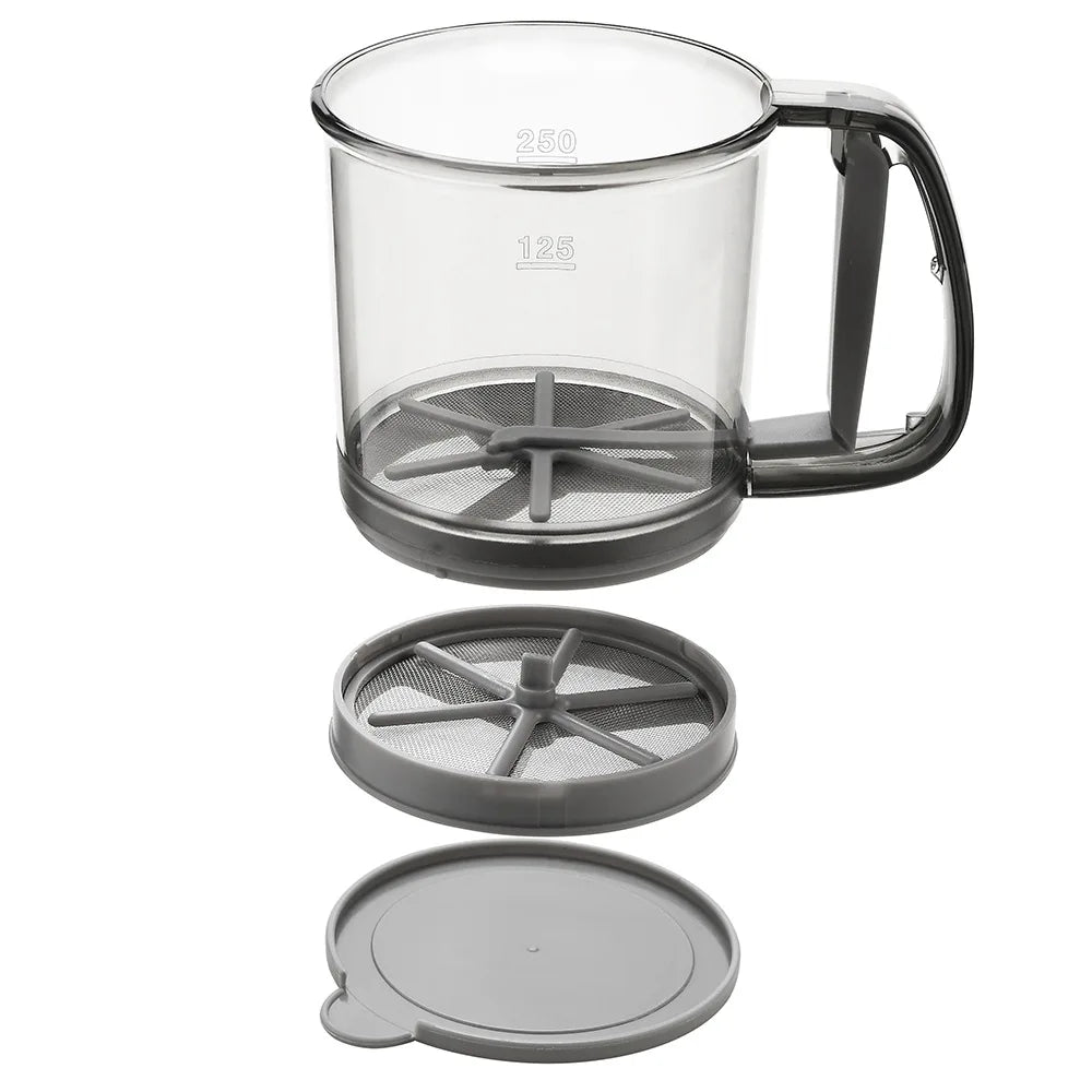 1Pcs Semi-automatic Handheld Plastic Flour Sifter - Professional Kitchen Gadget for Precise Flour Filtering