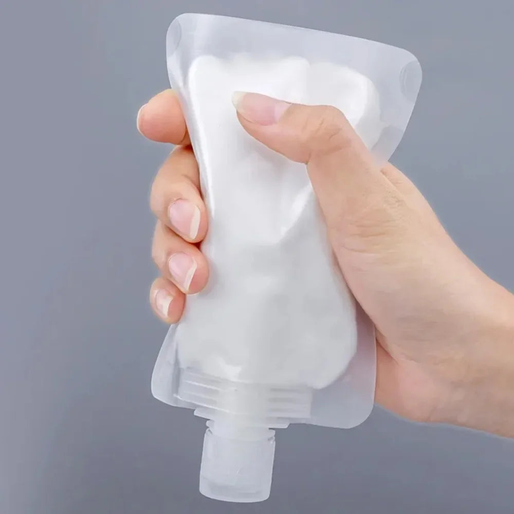 5pcs Travel Refillable Squeeze Bags — Empty Lotion, Shampoo, Conditioner & Cosmetic Storage Pouches for Toiletries