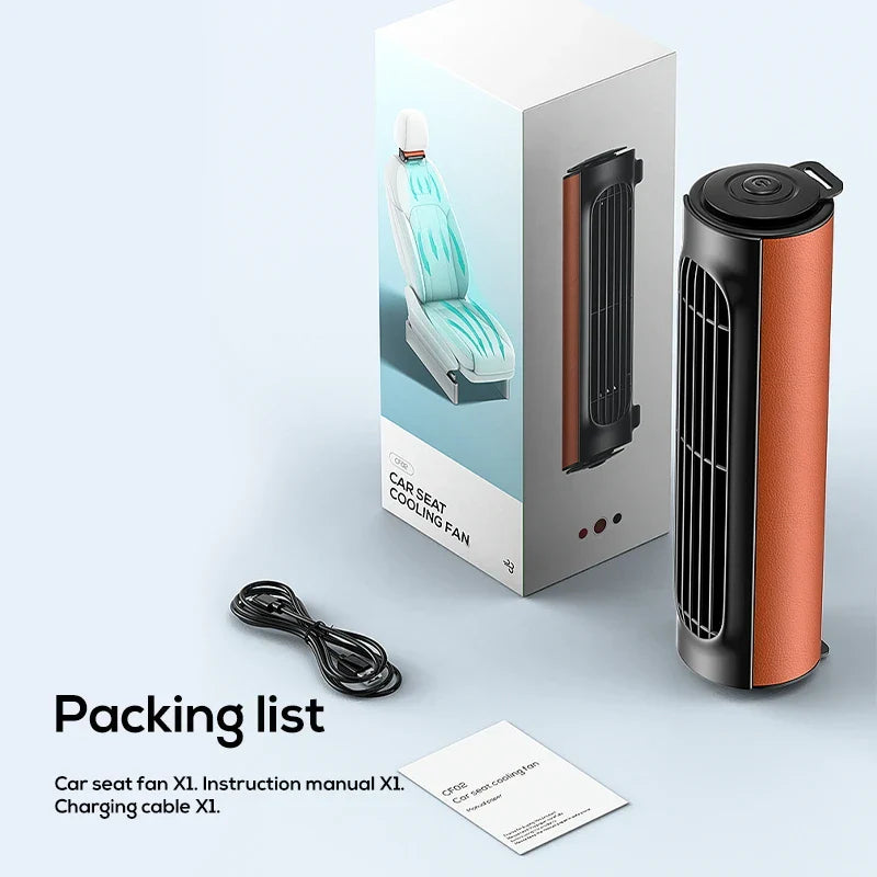 Vissko Portable Car Seat Fan – USB-Powered Headrest Cooling Air Fan with Adjustable Strap for Front & Rear Seats