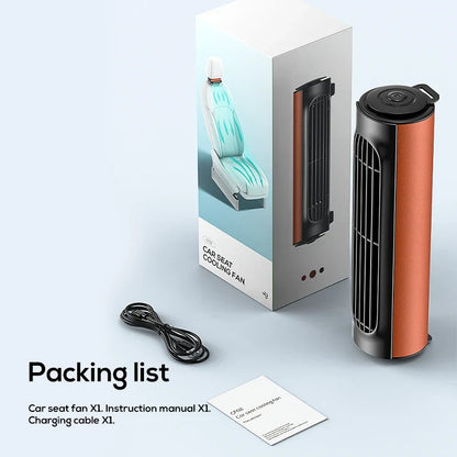 Vissko Portable Car Seat Fan – USB-Powered Headrest Cooling Air Fan with Adjustable Strap for Front & Rear Seats