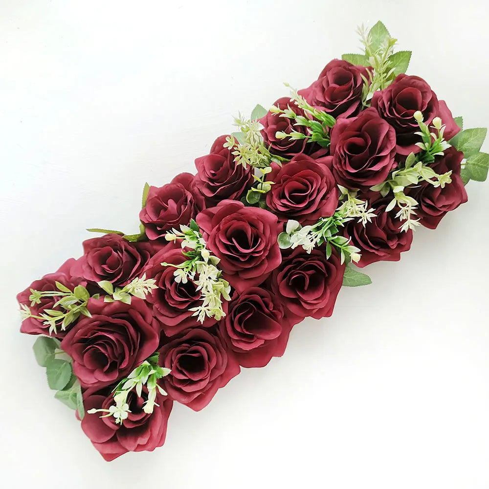 50cm Artificial Rose Flower Garland - Wedding Wall Backdrop, Party Decor & Photo Props