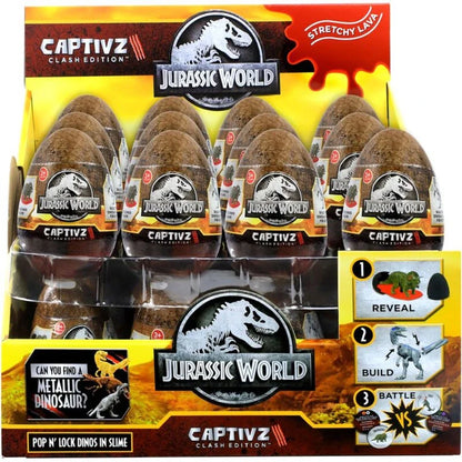 Jurassic World Captive 3 Clash Edition Dinosaur Egg Blind Box — 10cm Mini Slime Surprise, Full Box Collection