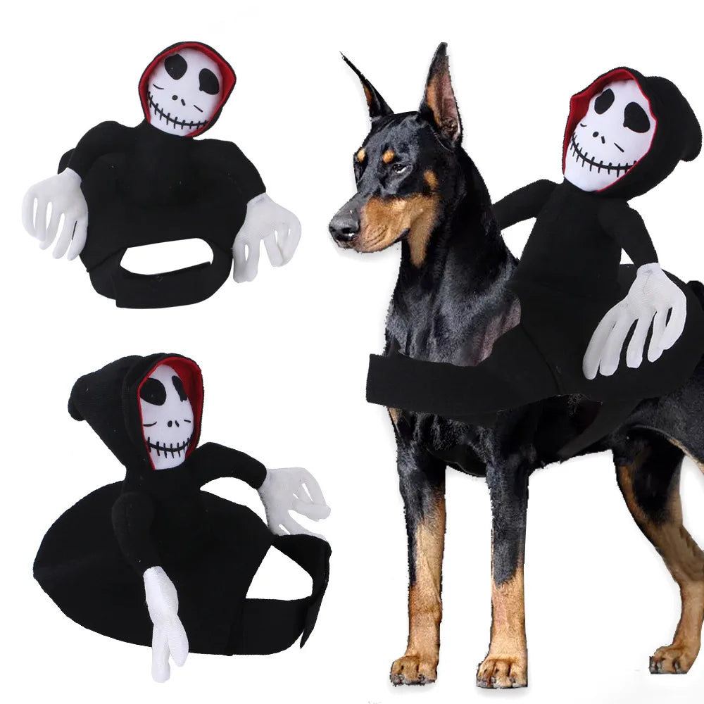 Halloween Horse Riding Pet Costume - Creative Dog & Cat Party Cosplay Accessory