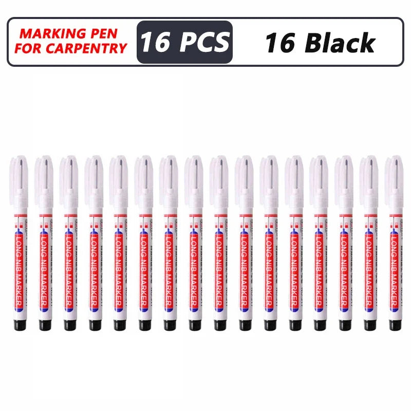 20mm Deep Hole Marker Pen Tips - Long Nib Waterproof Markers for Metal, Woodworking & Bathroom Decoration