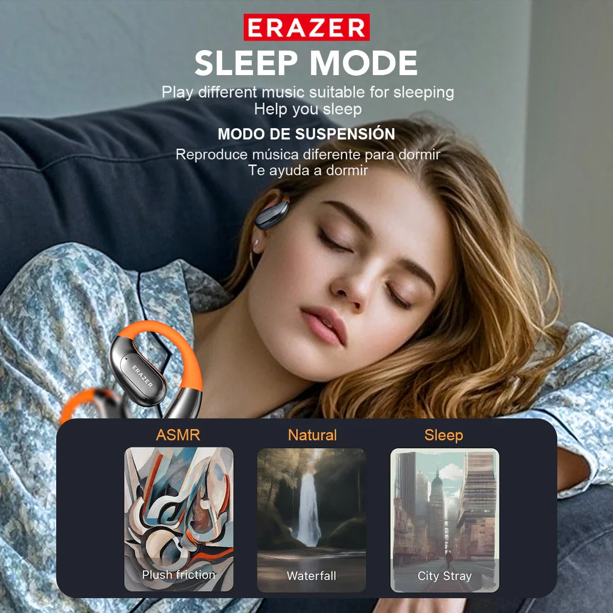 ERAZER XF31 AI Translator Earphone – Bluetooth Wireless Earbuds with Mic, Sleep ASMR Headset & DIY APP