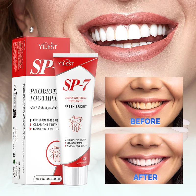 SP-7 Probiotics Toothpaste – Whitening, Smoke & Tea Stain Removal with Enamel Repair