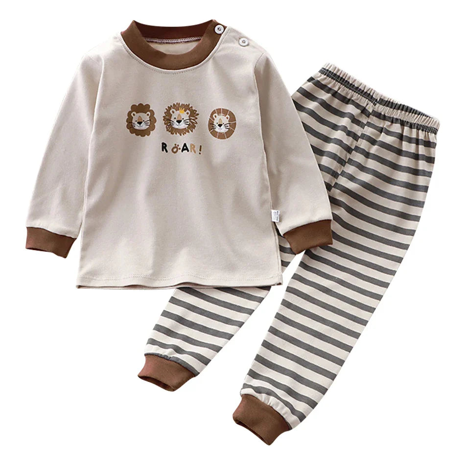 Cute Cartoon Unicorn Kids Pajama Set – Soft, Warm & Durable Unisex Sleepwear for Autumn Everyday Wear