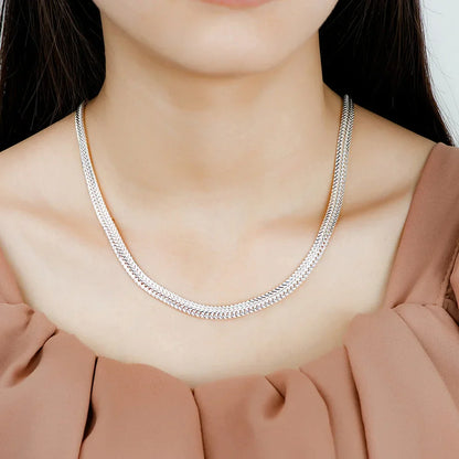 925 Sterling Silver Snake Chain Necklace — Noble Designer Jewelry for Women & Men, Wedding & Engagement Gift, 50/60cm