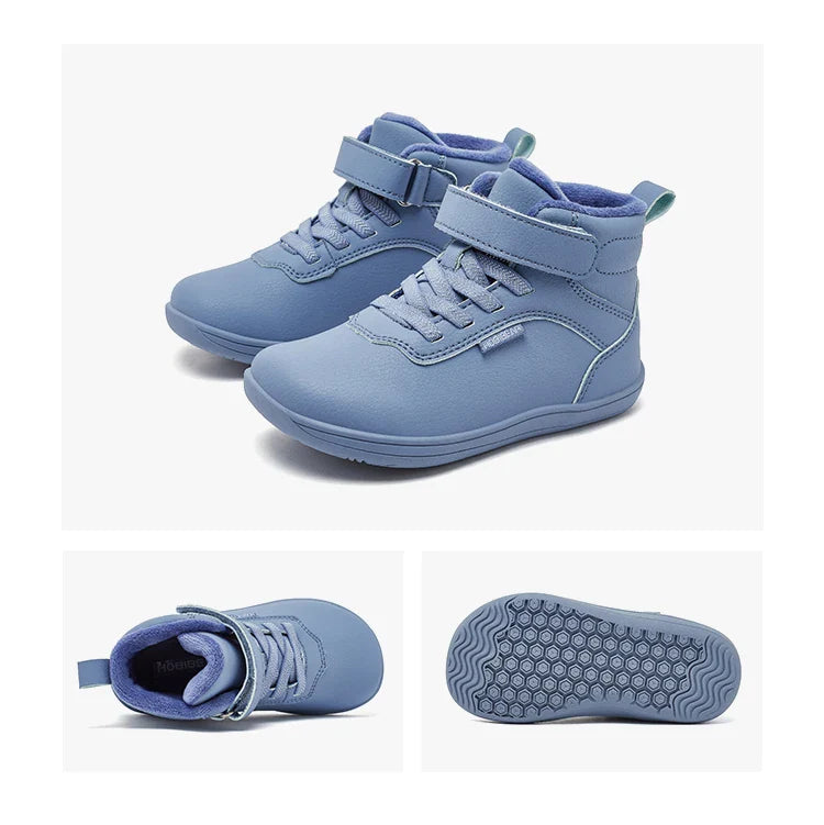 HOBIBEAR Kids Winter Shoes – Wide Toe Box Faux Fur Lined Ankle Sneakers for Boys & Girls