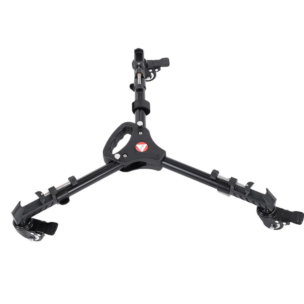 VX-600 Foldable Camera Tripod Dolly – 3 Wheels Stand with Pulley Base, Universal Tripod for Easy Camera Movement