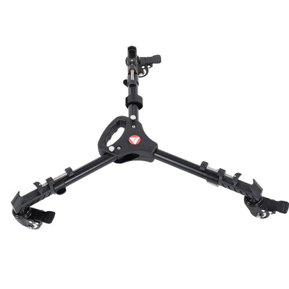VX-600 Foldable Camera Tripod Dolly – 3 Wheels Stand with Pulley Base, Universal Tripod for Easy Camera Movement