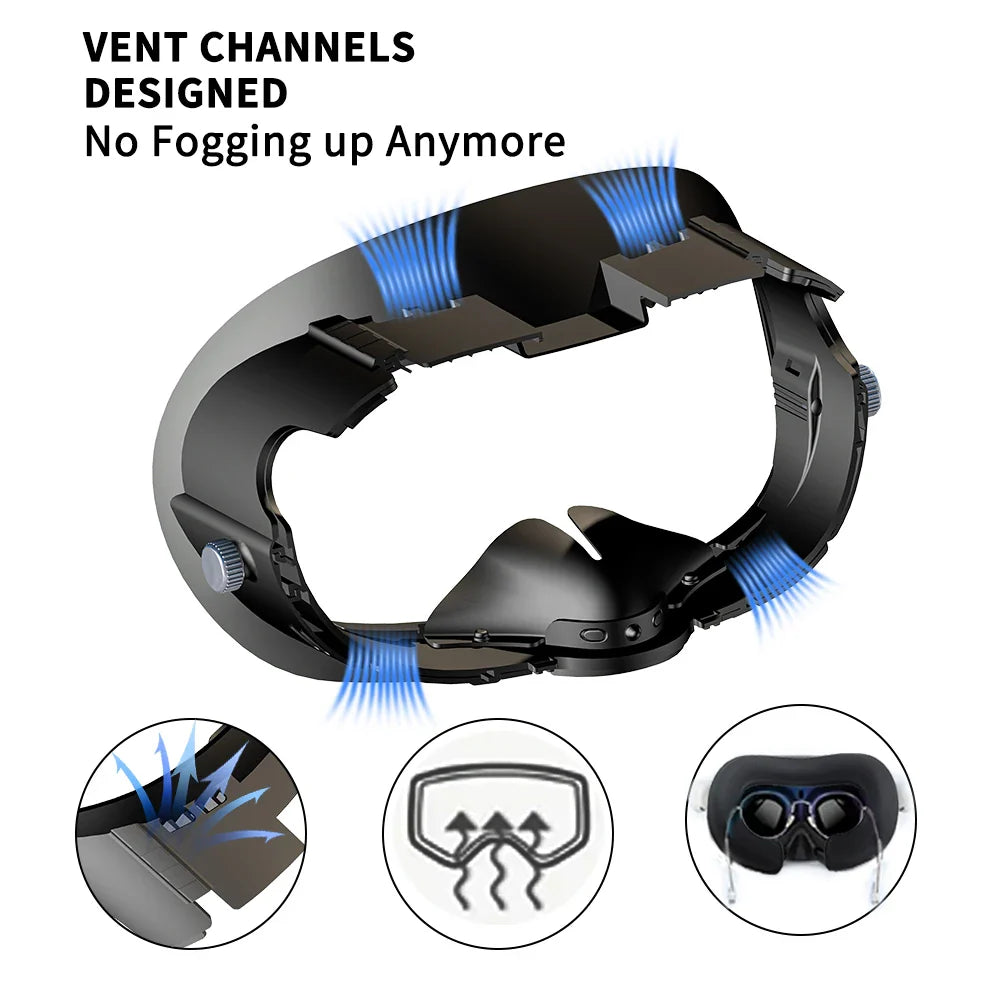 Adjustable PU Leather Facial Replacement Foam Bracket for Meta Quest 3 – Comfortable VR Interface & Face Pad Cushion